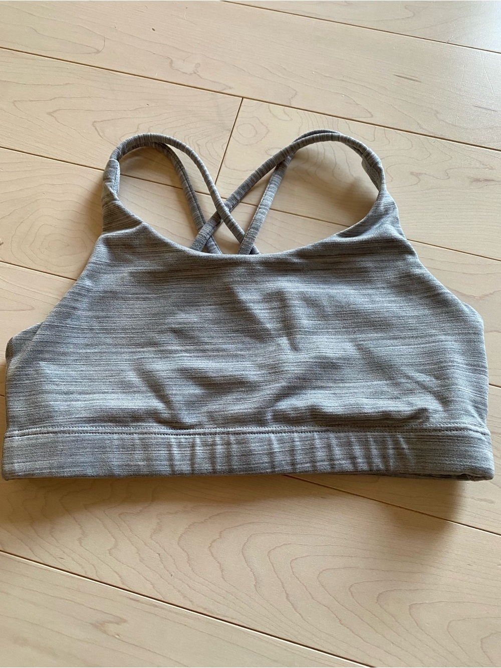 Girls Gray Strappy Sports Bralette-M
